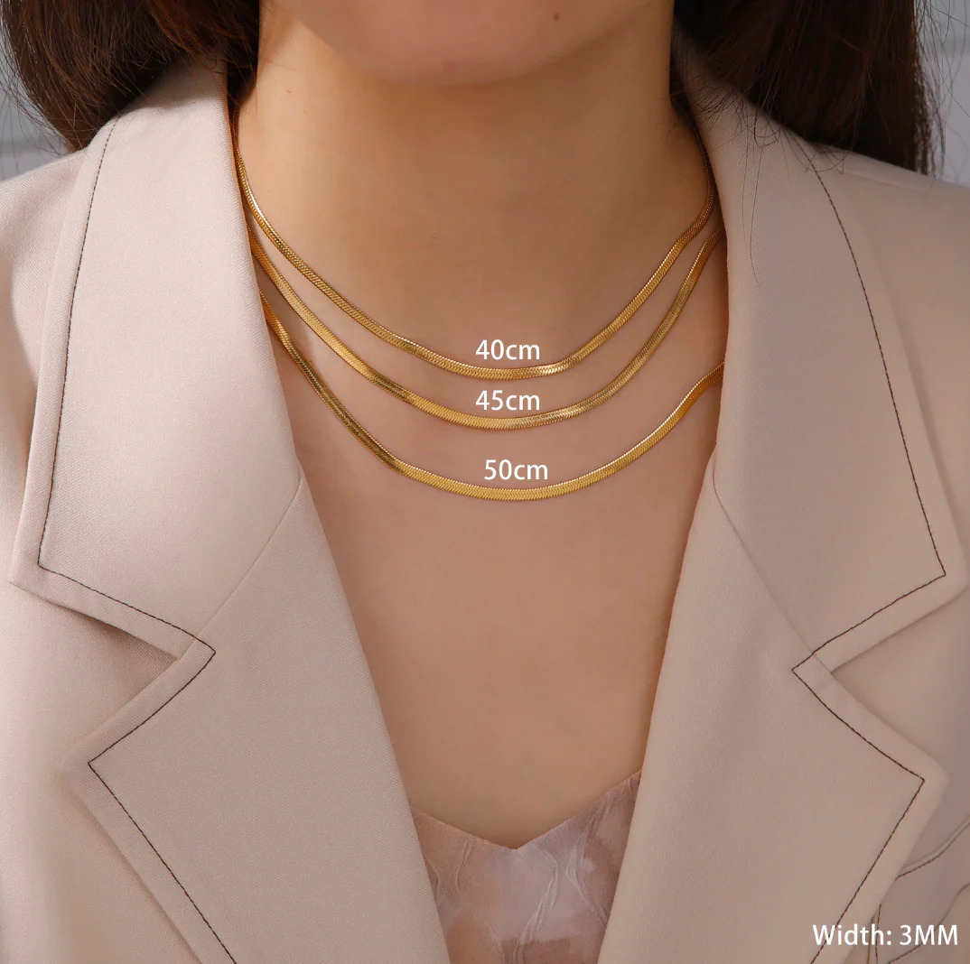 18K Gold Plated Choker with Measurements