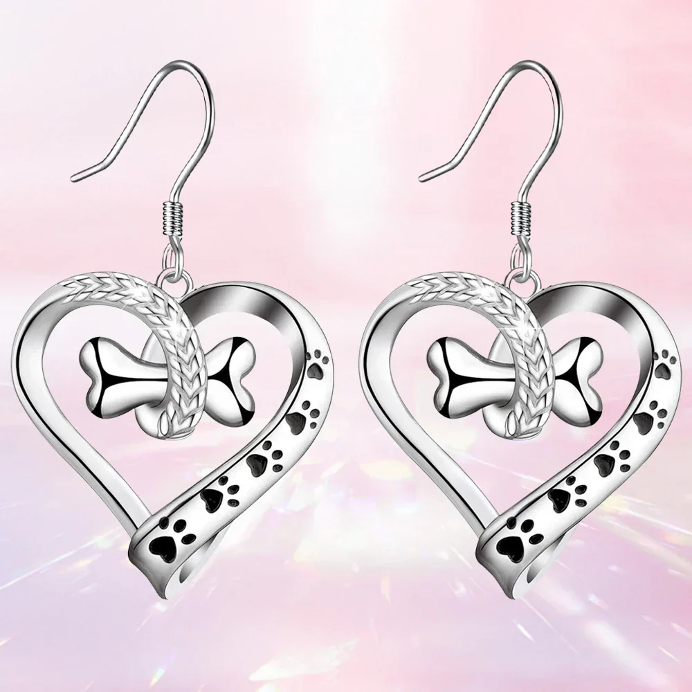 2-Piece Jewelry Set with Paw, Heart & Bone Charms - Image 2