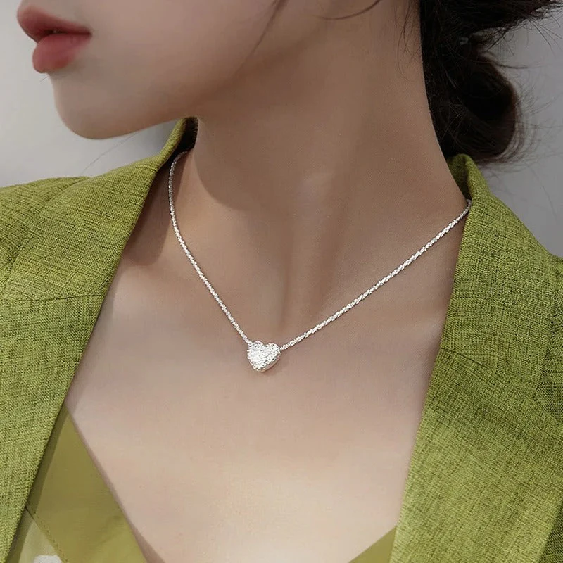 925 Silver Necklace with Engraved Heart - Image 2