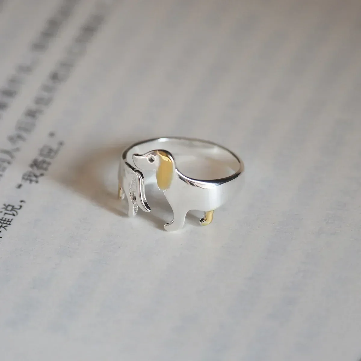 925 Sterling Silver Dachshund Ring – Adjustable Fit - Image 3