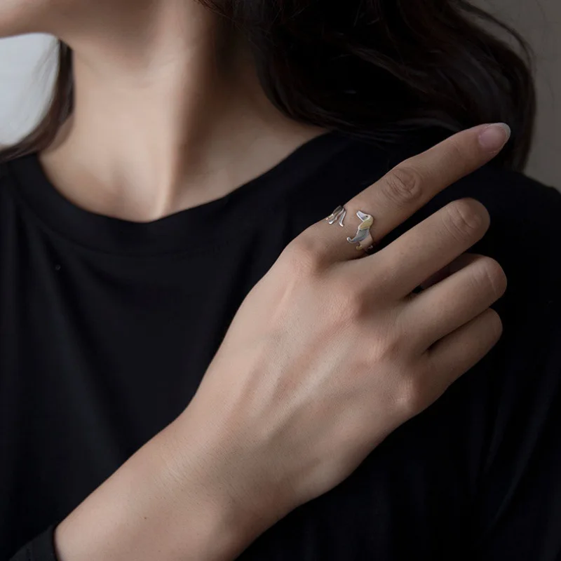925 Sterling Silver Dachshund Ring – Adjustable Fit - Image 5