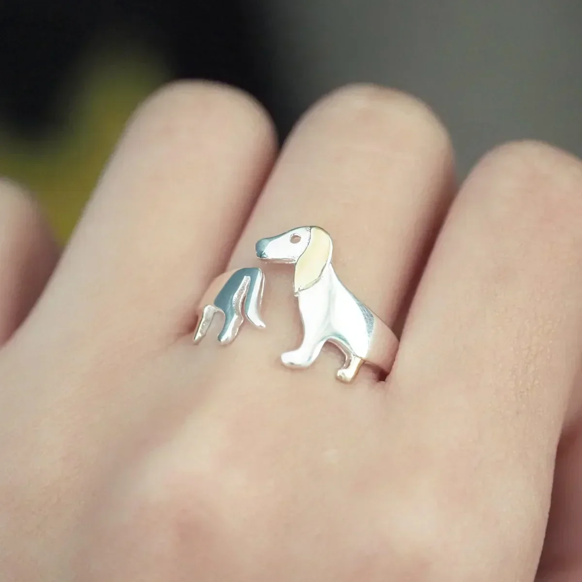 925 Sterling Silver Dachshund Ring – Adjustable Fit - Image 6