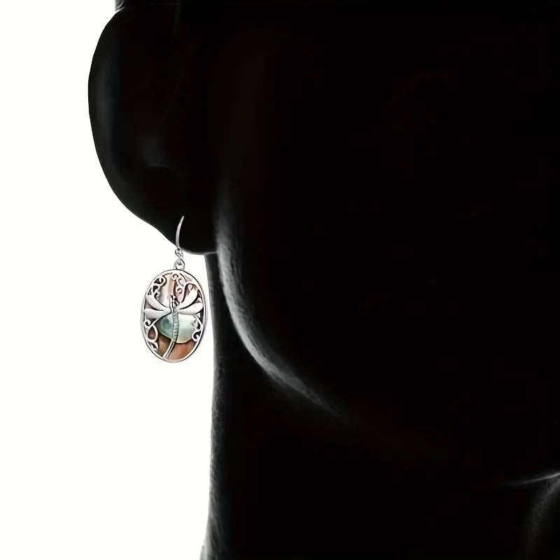 Abalone Shell Dragonfly Earrings – Symbol of Renewal & Grace - Image 3