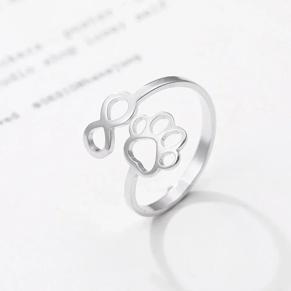 Adjustable Infinity Paw Ring – Stainless Steel - Image 8