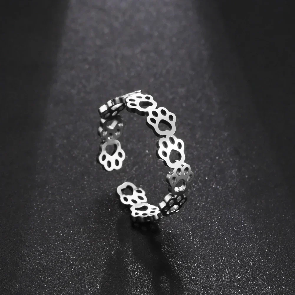 Adjustable Paw Print Ring – Made of Stainless Steel - Image 6