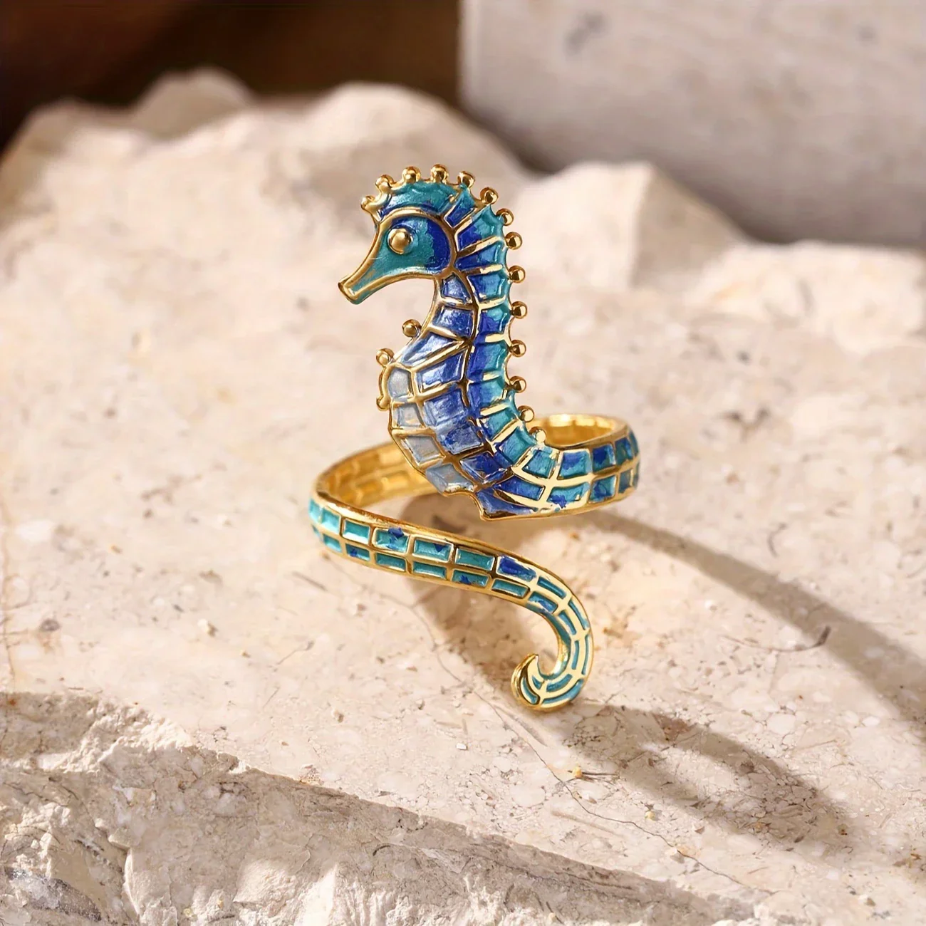 Adjustable Seahorse Bohemian Style Ring