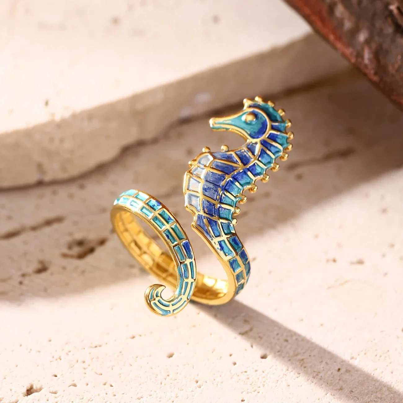Adjustable Seahorse Bohemian Style Ring - Image 3