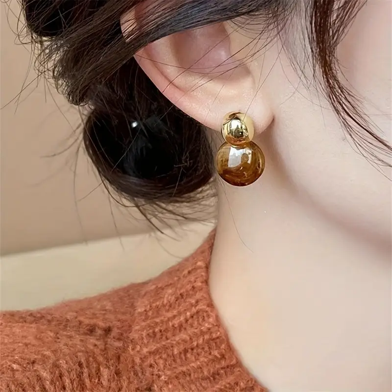 AurÃ©lie Amber Drop Earrings | Gold - Image 3