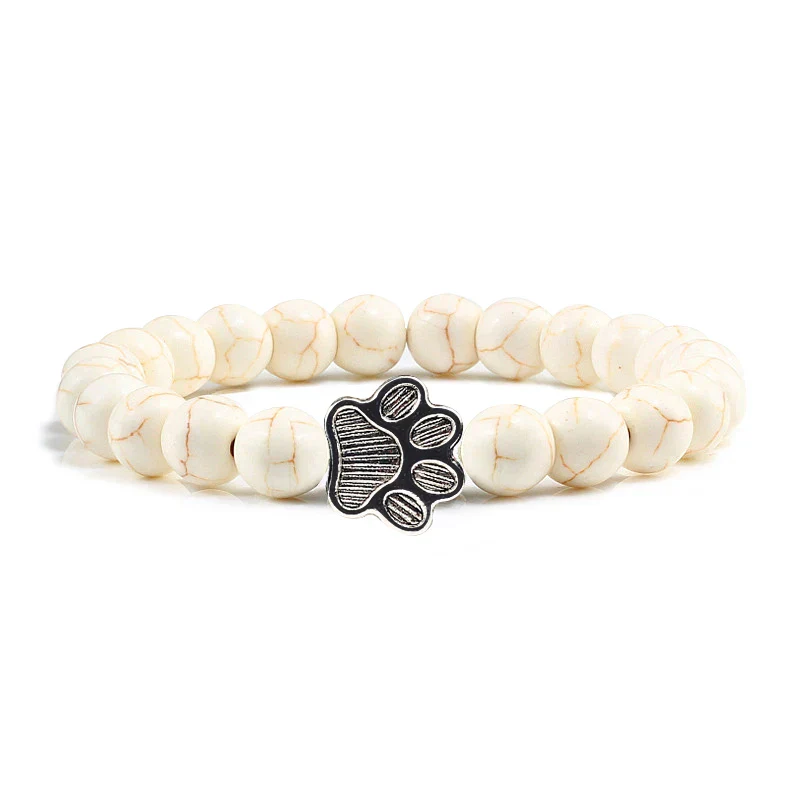 Beaded Paw Bracelet – Natural Stone Design - Image 12