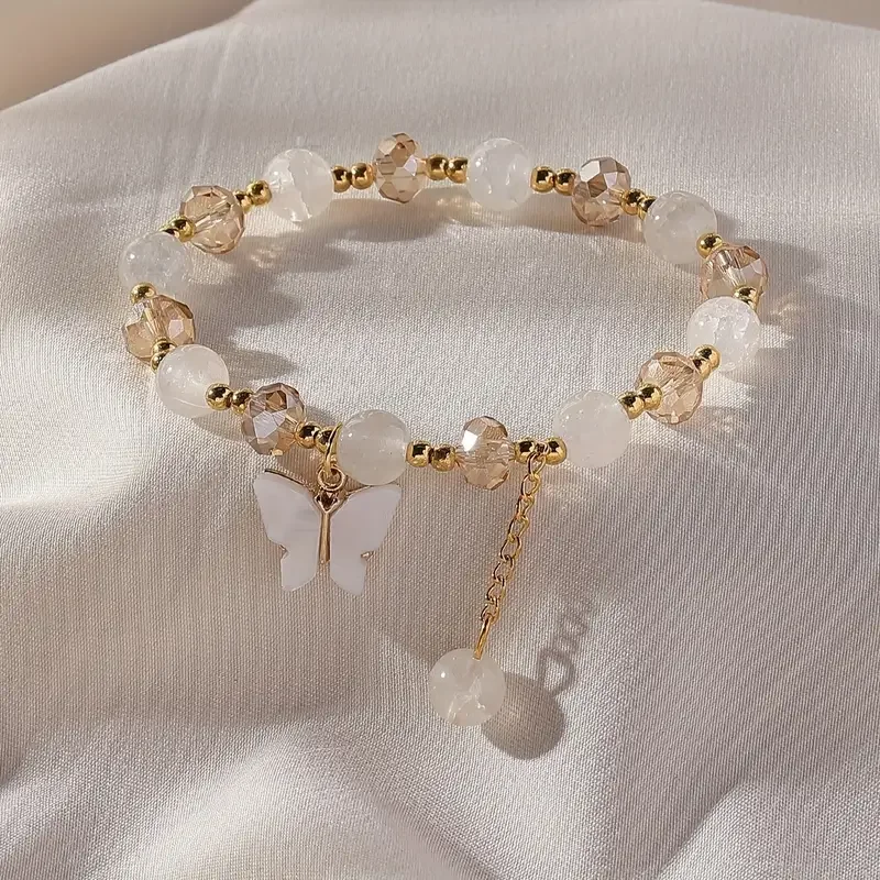 Beautiful Butterfly Beaded Stretch Bracelet - Image 3