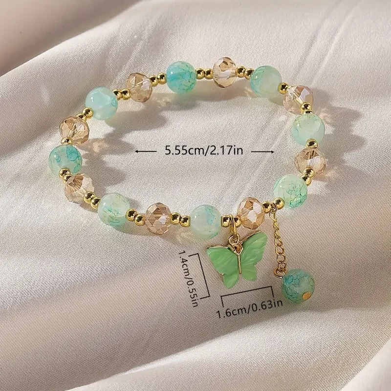 Beautiful Butterfly Beaded Stretch Bracelet - Image 6