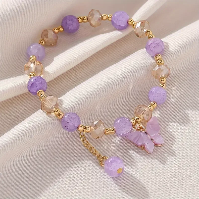 Beautiful Butterfly Beaded Stretch Bracelet - Image 8