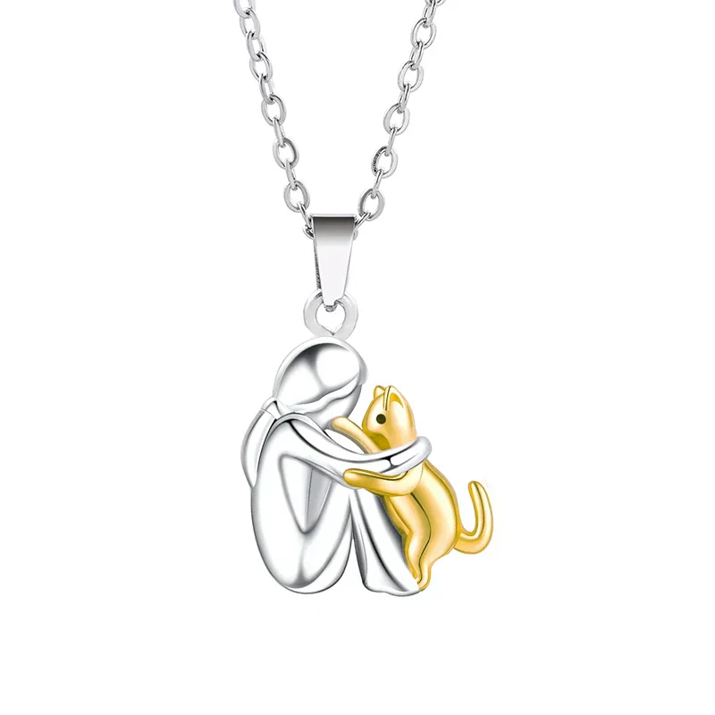Cat Hug Pendant Necklace - Image 5
