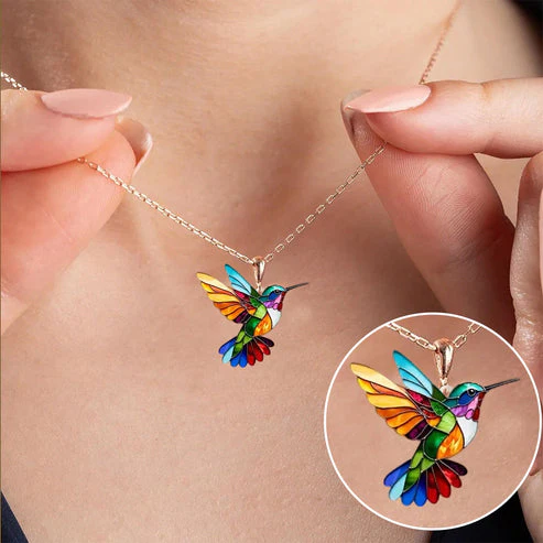 Colorful Hummingbird Necklace - Image 2