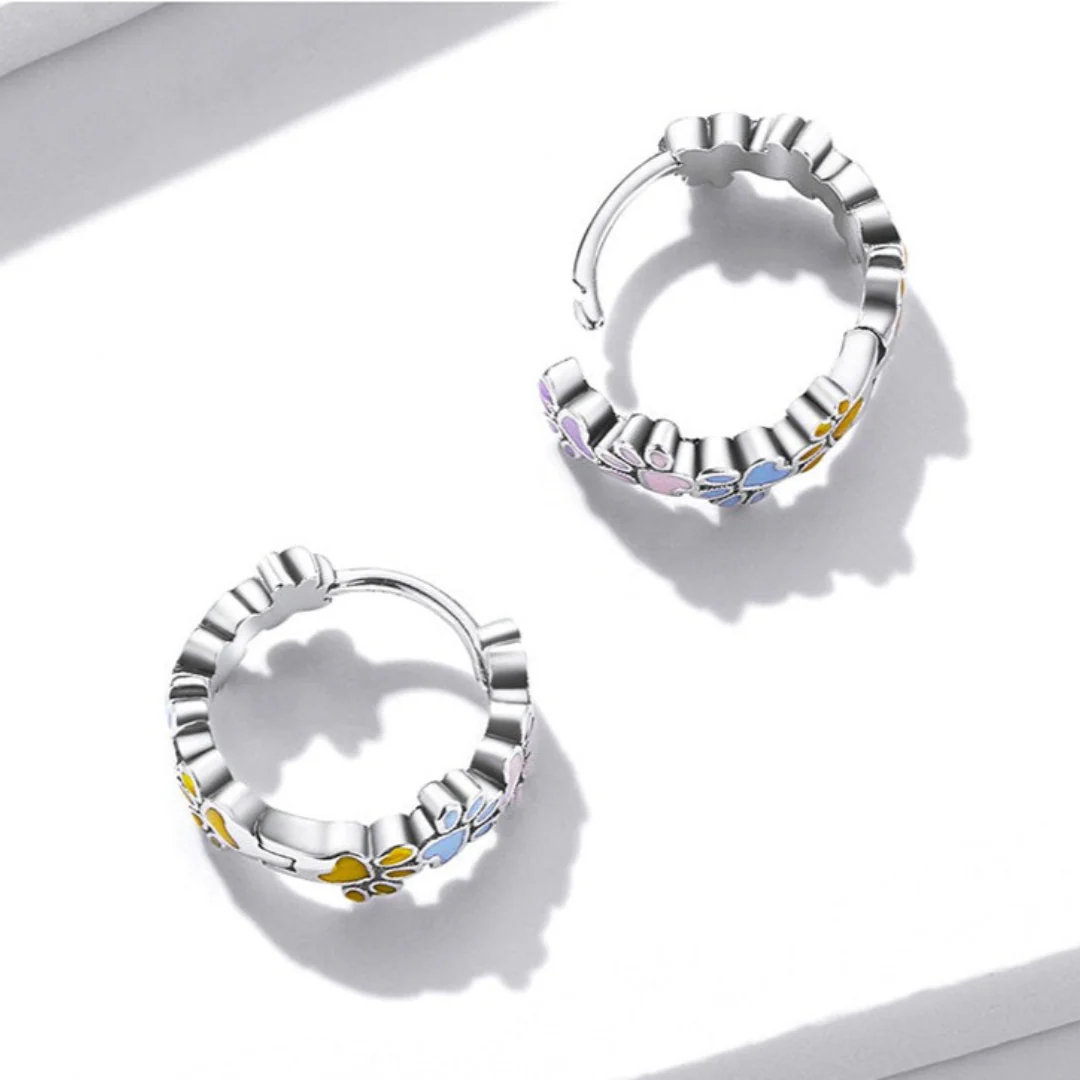 Colourful Paws Hoops Sterling Silver - Image 4