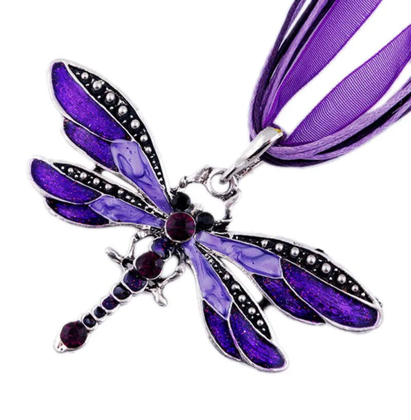 Crystal Dragonfly Pendant Necklace - Image 3