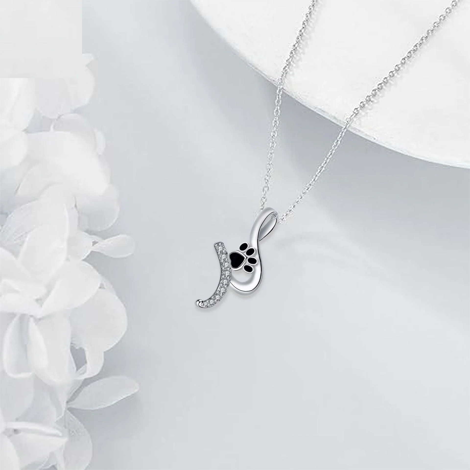 Cute Paw Print Pendant Necklace - Image 2