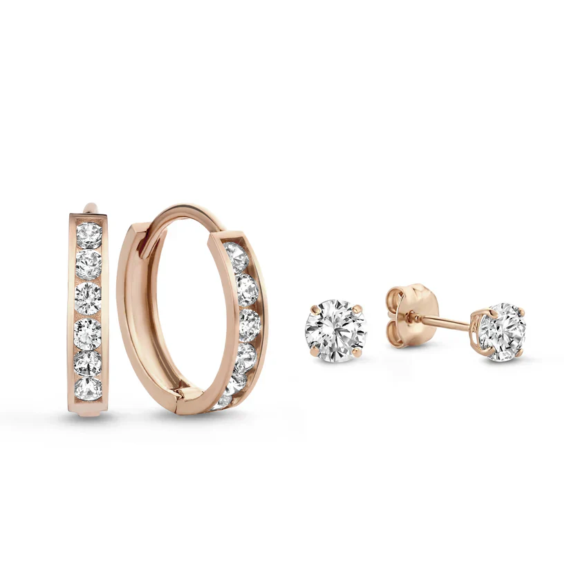 Dara Brillane Stone Earrings Set | White Gold - Image 9