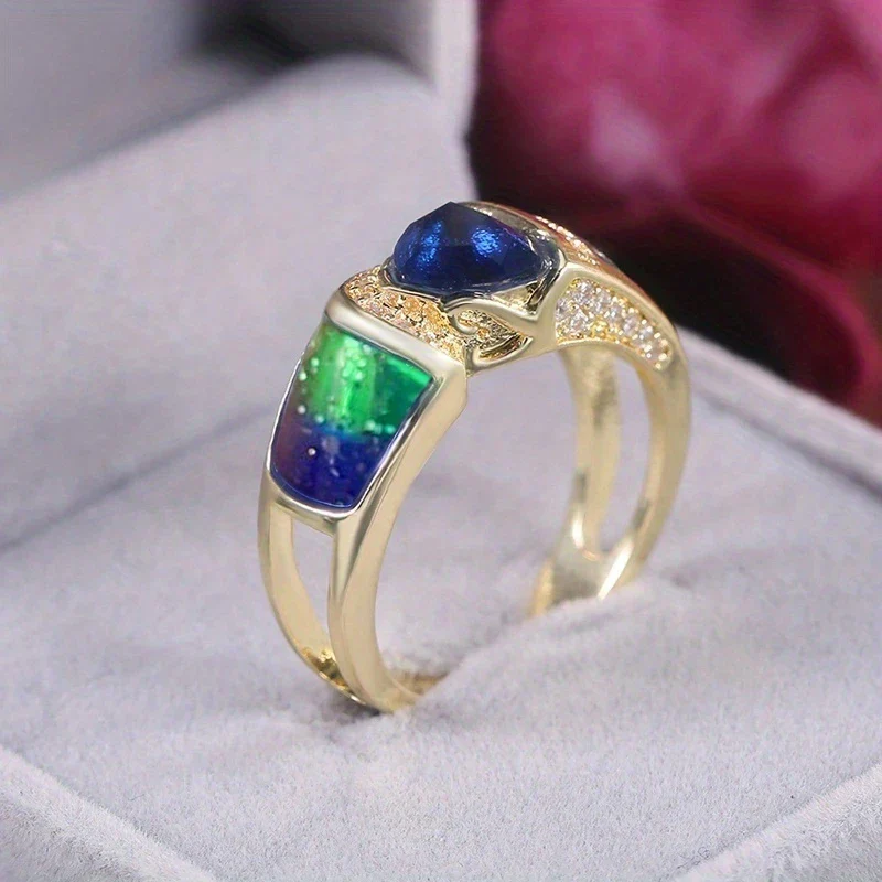 Elegant Triangular Cut Bohemian Style Ring - Image 3