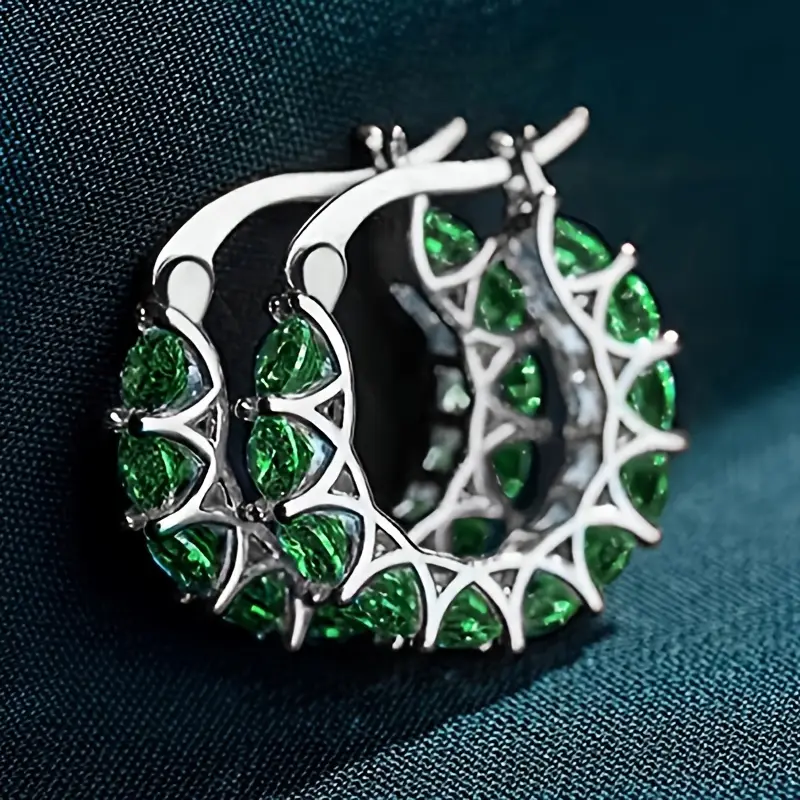 Elena Marlowe Hoop Earrings | White Gold - Image 2