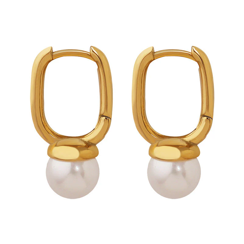 Geometric Pearl Veers Earrings - Image 3