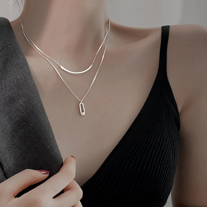 Gia Overlapping Crystal Necklace - Image 3
