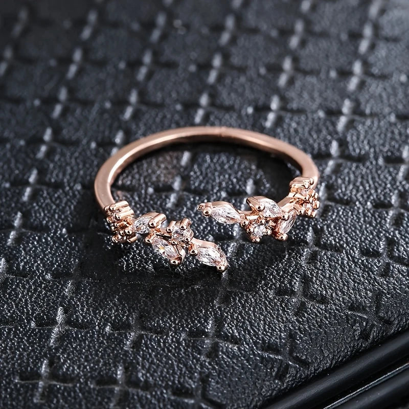 Gold Ring with Synthetic Zirconia Mosaic - Image 3