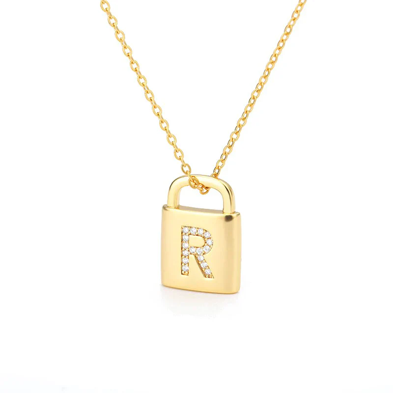 Golden Initial Lock Necklace - Image 14