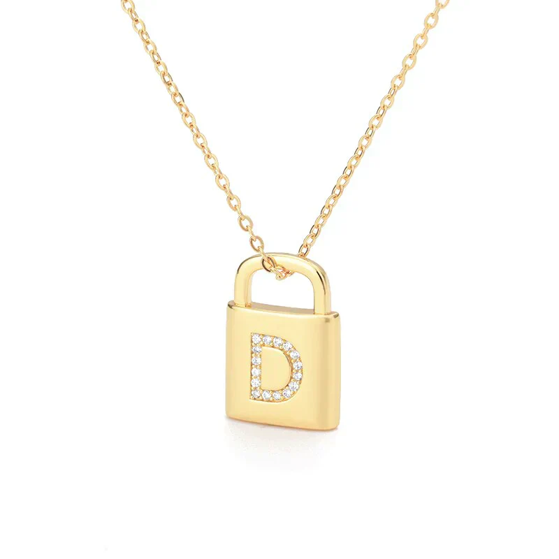 Golden Initial Lock Necklace - Image 27