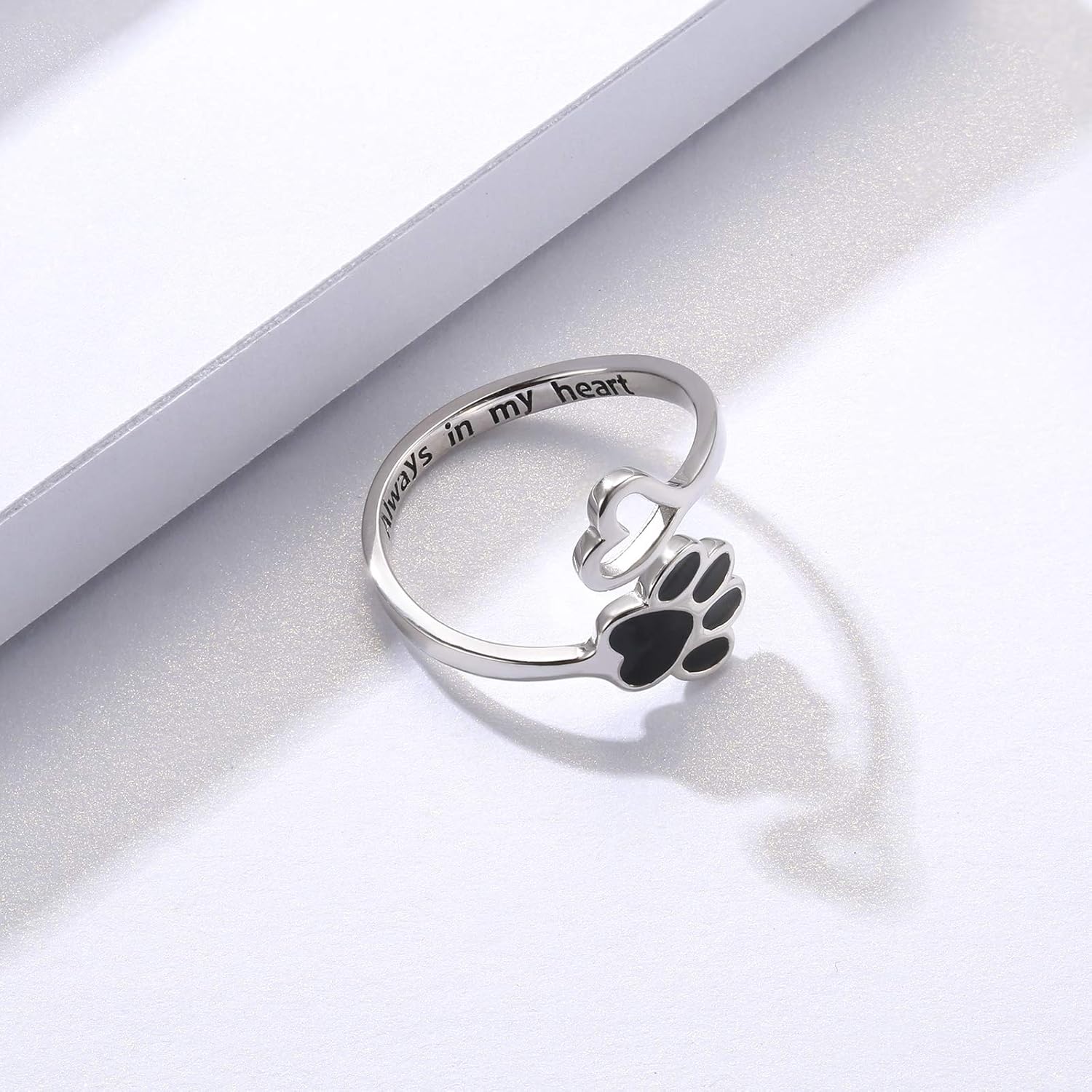 Handcrafted Paw & Heart Ring – Adjustable 925 Sterling Silver - Image 9