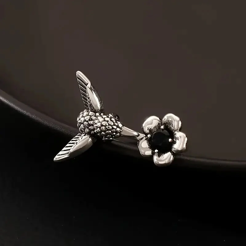 Hummingbird & Flower Ring – Adjustable Open Bird Ring for Women - Image 4