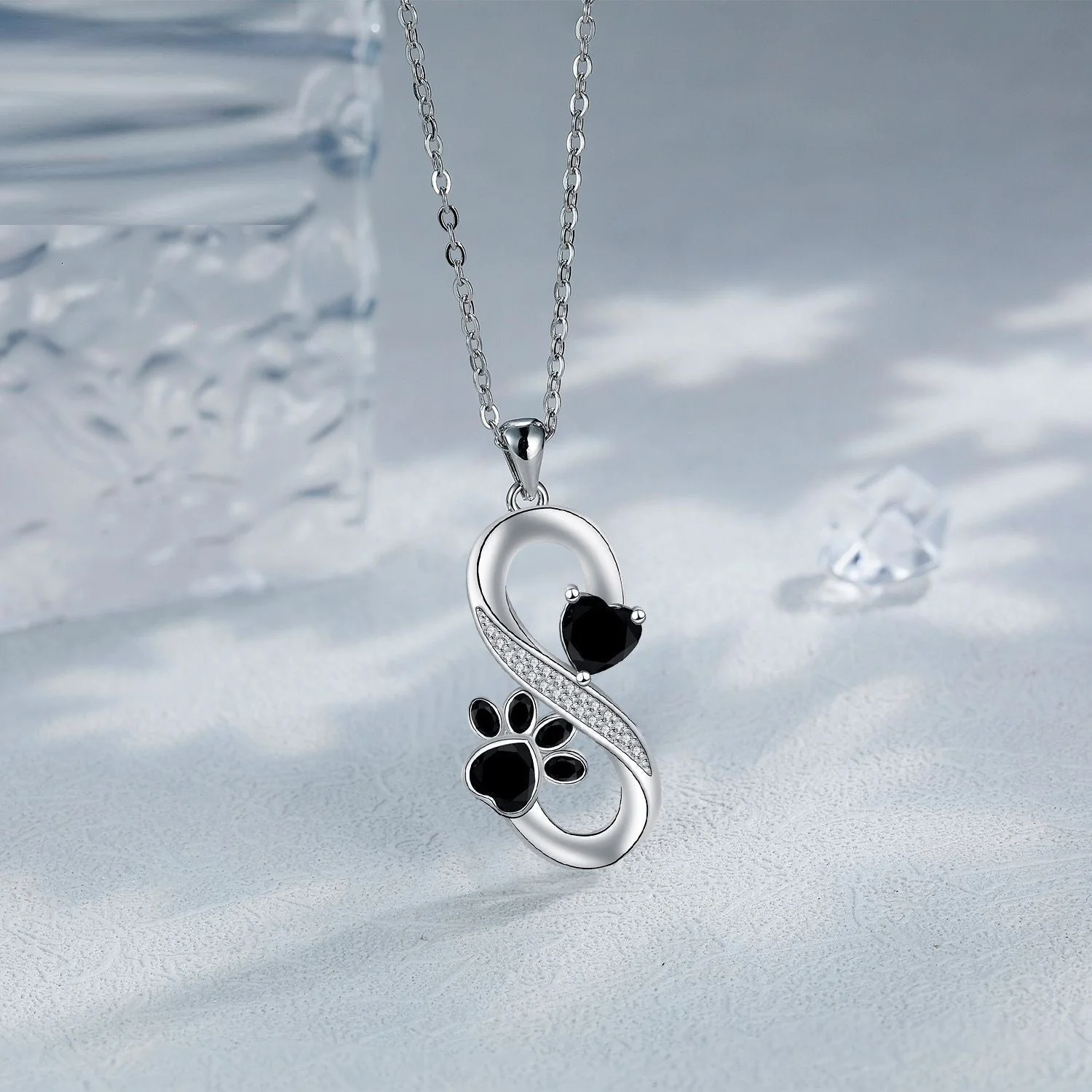 Infinite Symbol Necklace Hearts Paw Print - Image 2