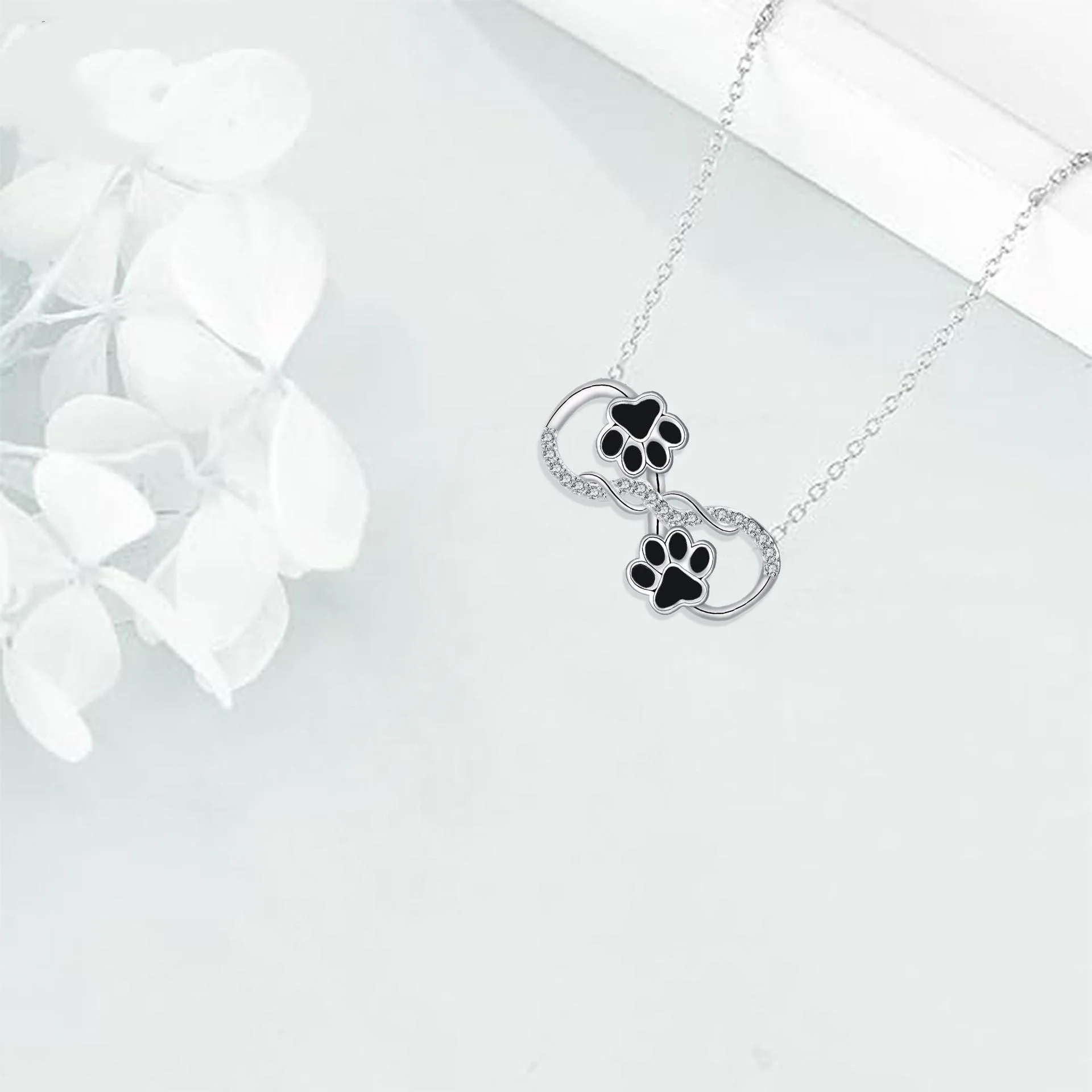 Infinity Symbol Pendant Necklace with Zirconia - Image 3