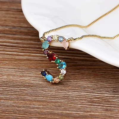 Initial and Gemstone 18K Gold Necklace - Image 18
