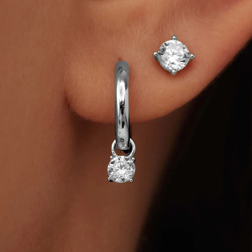 Larmes de Lune Stone Earrings Set | White Gold - Image 2