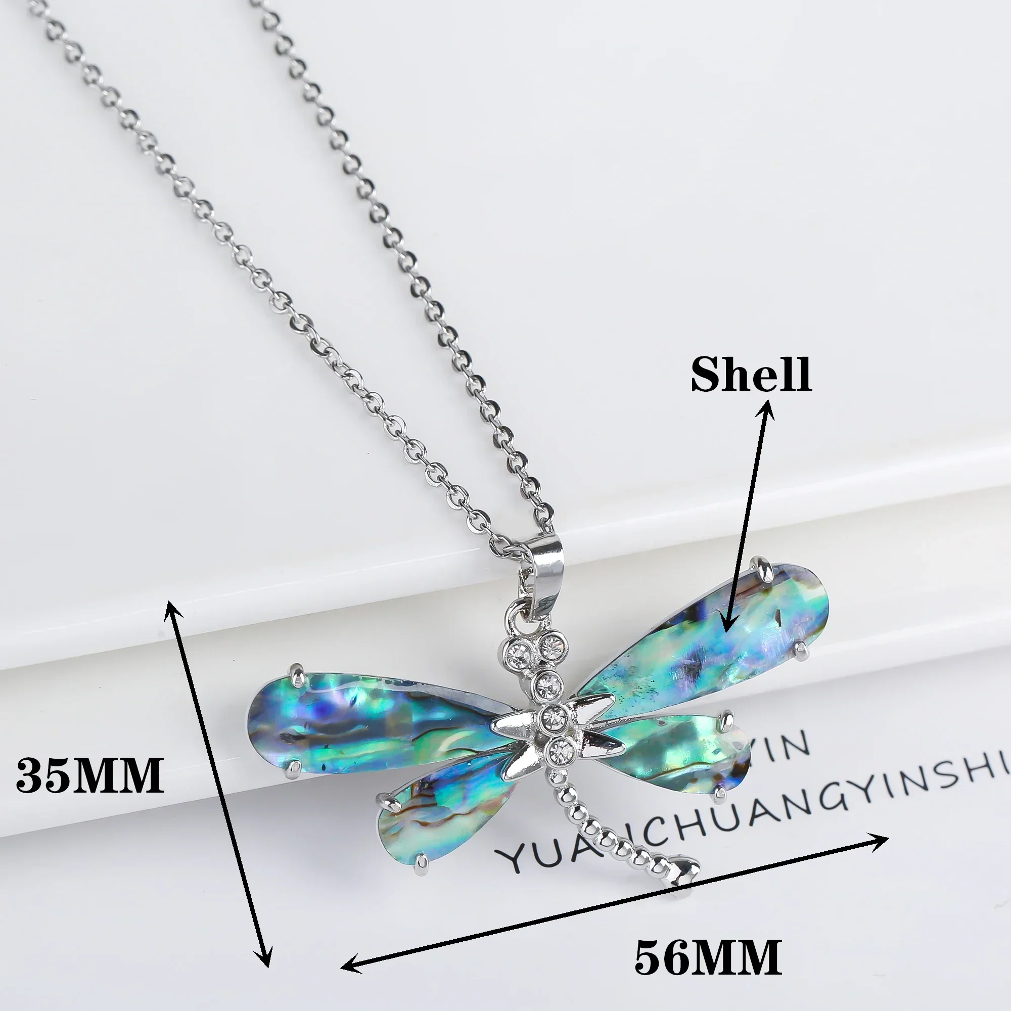 Natural Shell Butterfly Pendant Necklace - Image 3