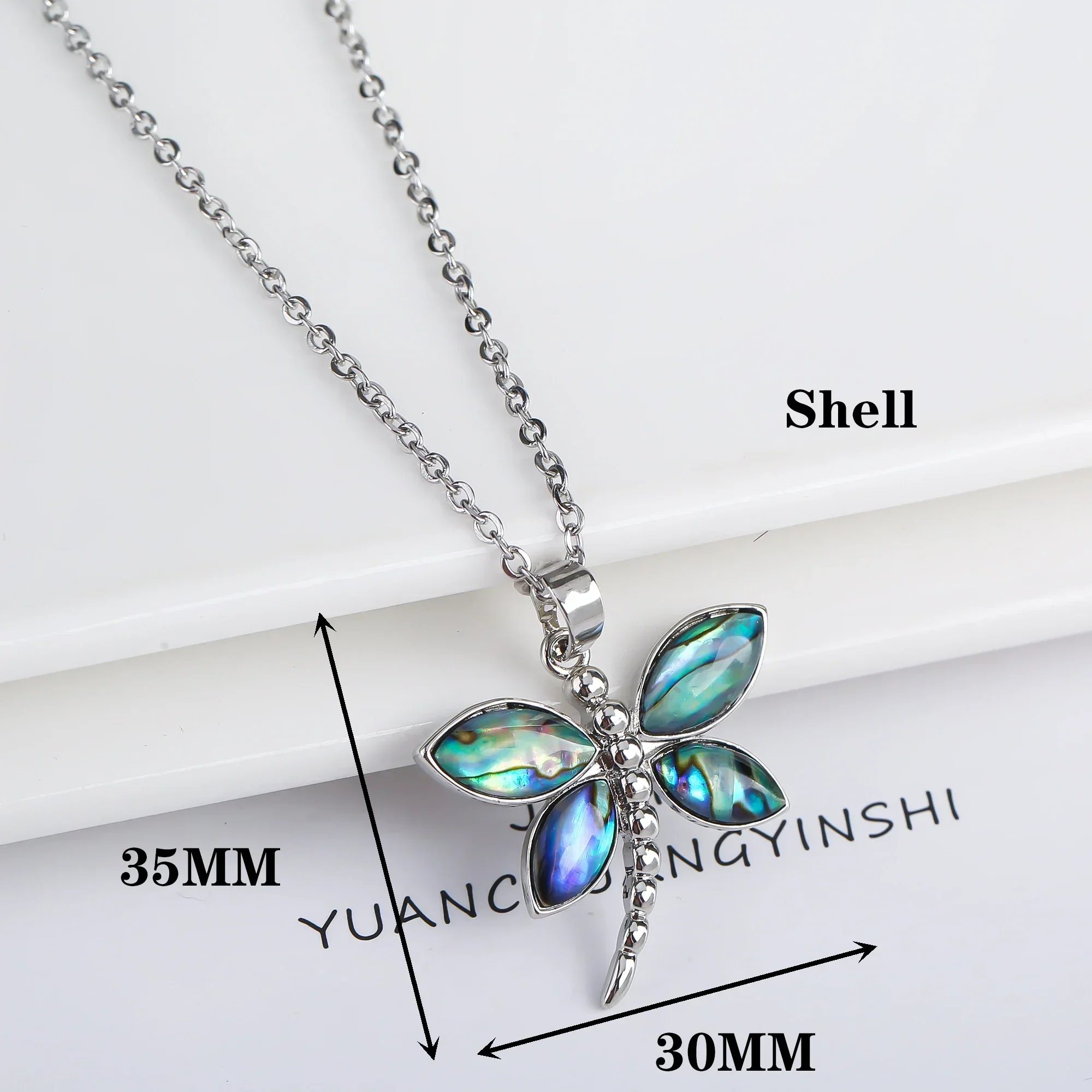 Natural Shell Butterfly Pendant Necklace - Image 4