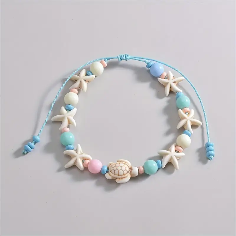 Ocean Infinity Anklet with Acrylic Bead Rope - Image 3