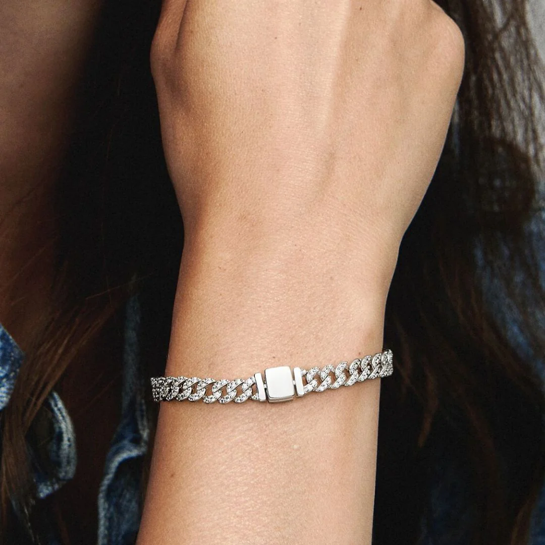 Pave Cuban Bracelet | White Gold - Image 6
