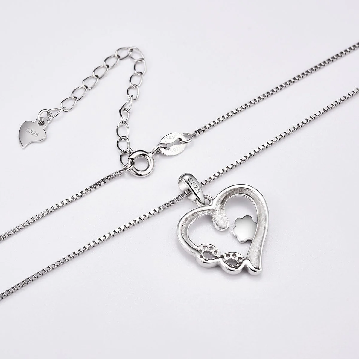 Paw and Heart Necklace with Infinity Charm - Image 4