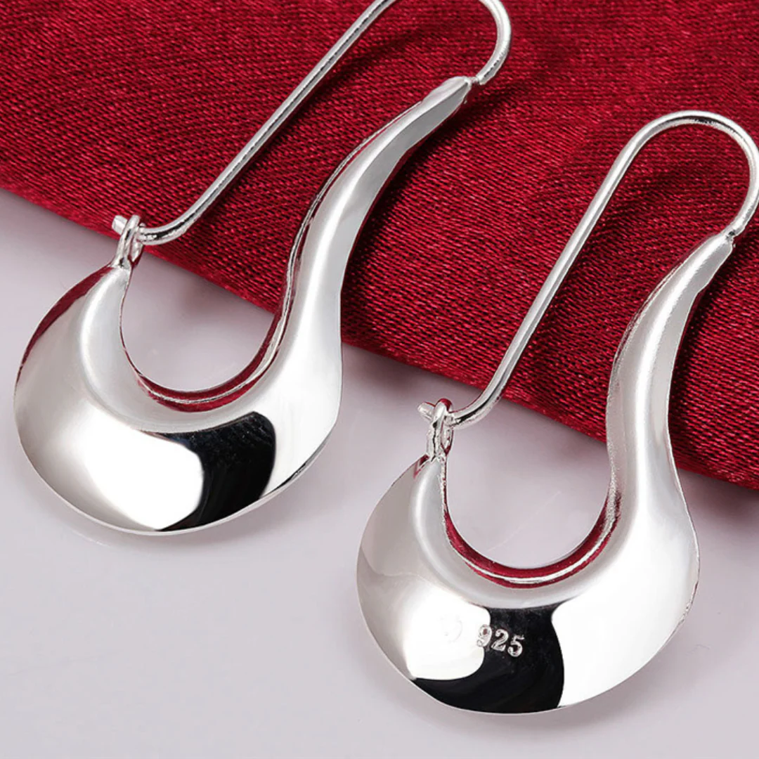 Polished 925 Silver Modernist Style Earrings - Image 3