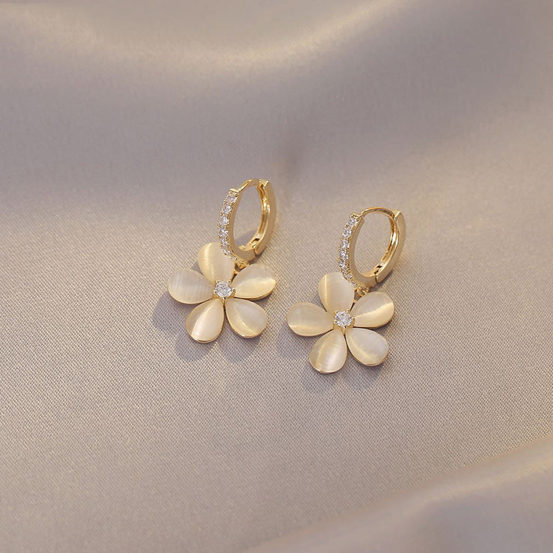 Pristine Petal Earrings with Opal - Image 3