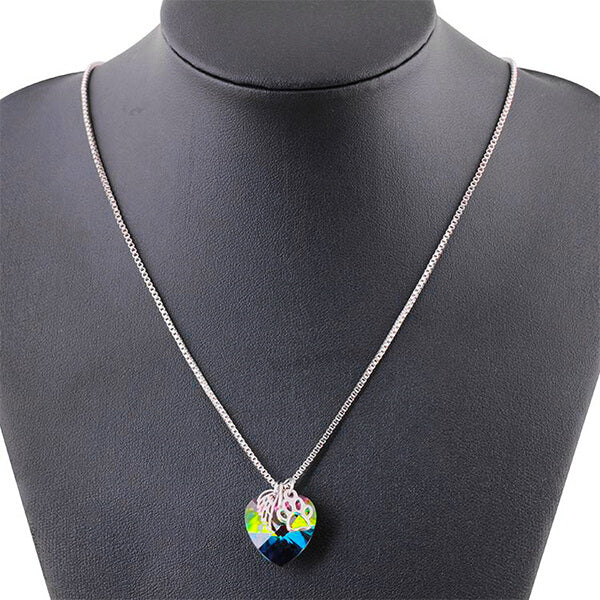 Rainbow Memorial Necklace with Heart Pendant - Image 5