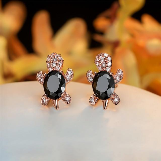 Sea Turtle Earrings in Zirconium and Silver - Image 13