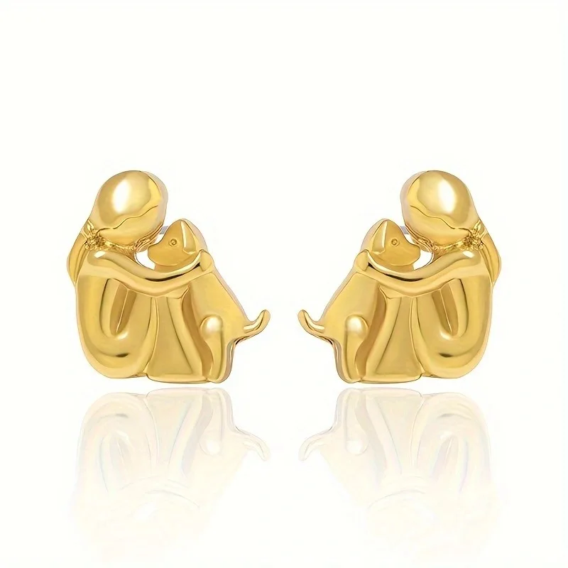 Silver and Gold Two-Tone Hug Earrings - Image 6