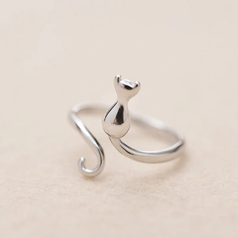 Stainless steel adorable cat ring - Image 5