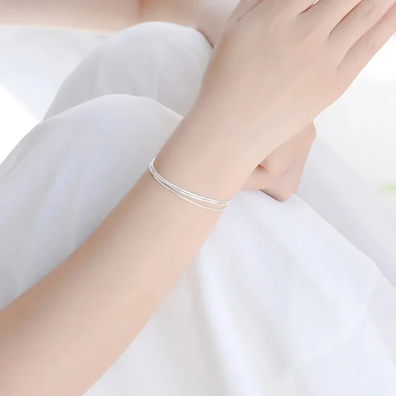 Thin and Elegant 925 Silver Bracelet - Image 2
