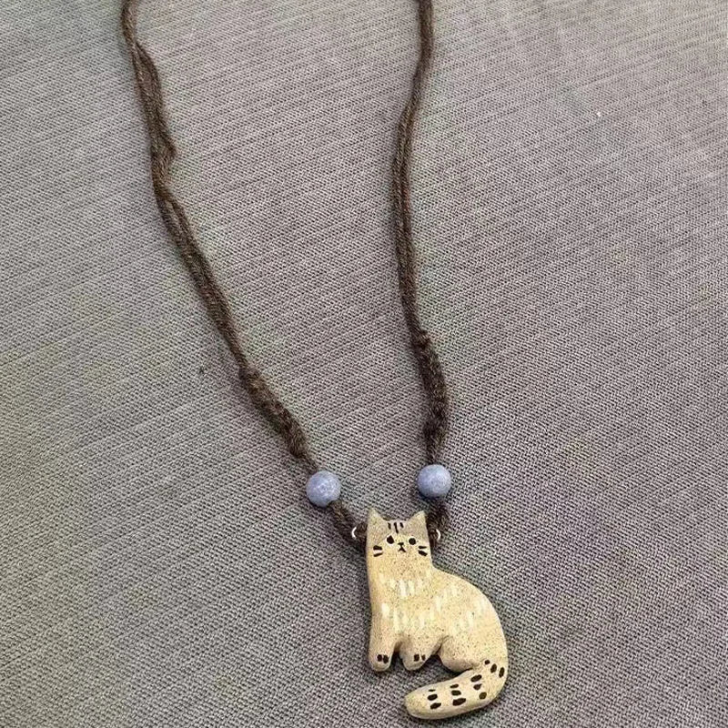 Vintage Cat Star Pendant Necklace - Image 5