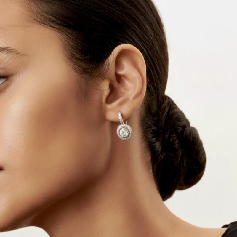 Vintage Crystal Earrings in Gold and Silver - Image 2