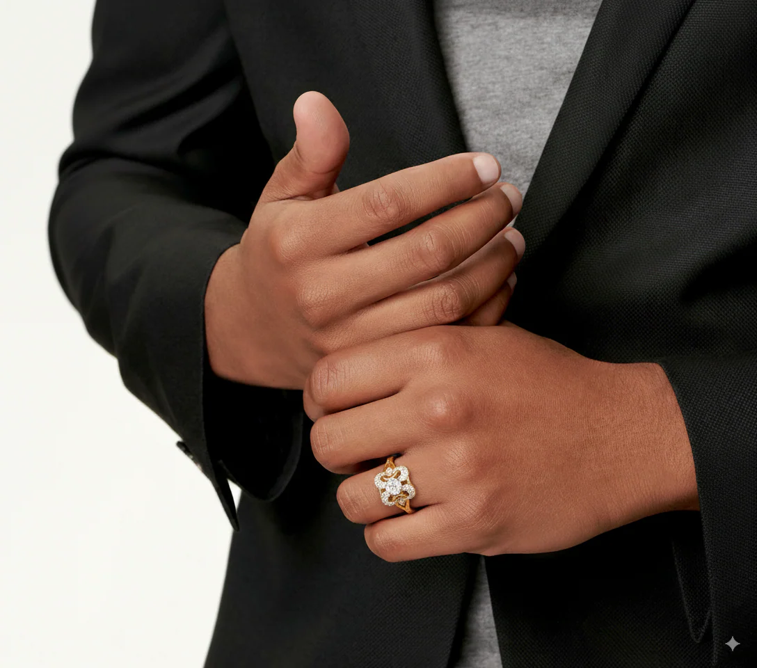 Vintage Gold Ring with Zirconia - Image 3